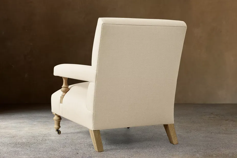 Canapé modulable Ruoms en tissu et chêne crème, vue 4 sur 4