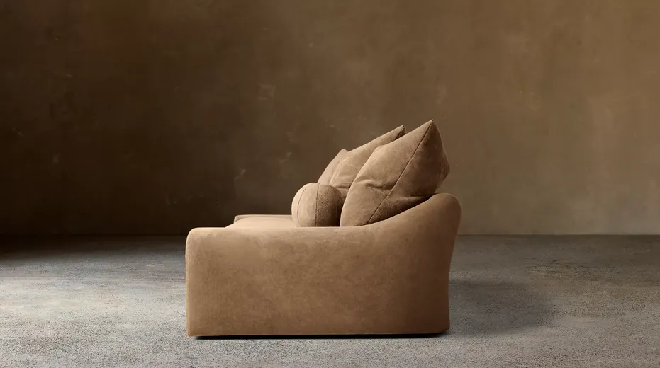 Canapé modulable Sète en cuir brun 4 places, vue 5 sur 6