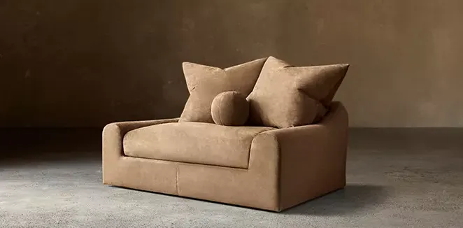Canapé modulable Sète en cuir brun 4 places, vue 6 sur 6
