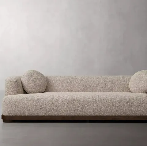 Canapé modulable Soulac en tissu blanc — canapés