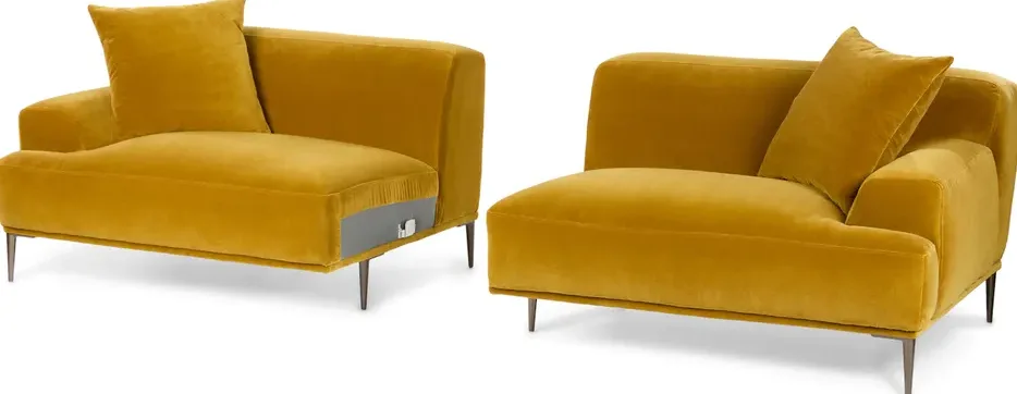 Canapé modulable Tréguier en velours, vue 4 sur 6
