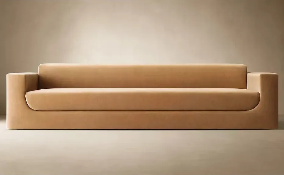 Canapé Nyons en tissu et bois massif, vue 2 sur 5