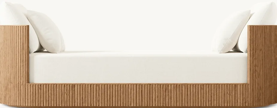 Canapé Tournus en tissu et chêne, vue 2 sur 5