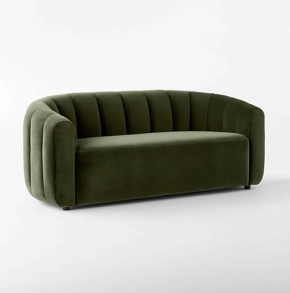 Canapé Yvoire en velours vert, vue 4 sur 6