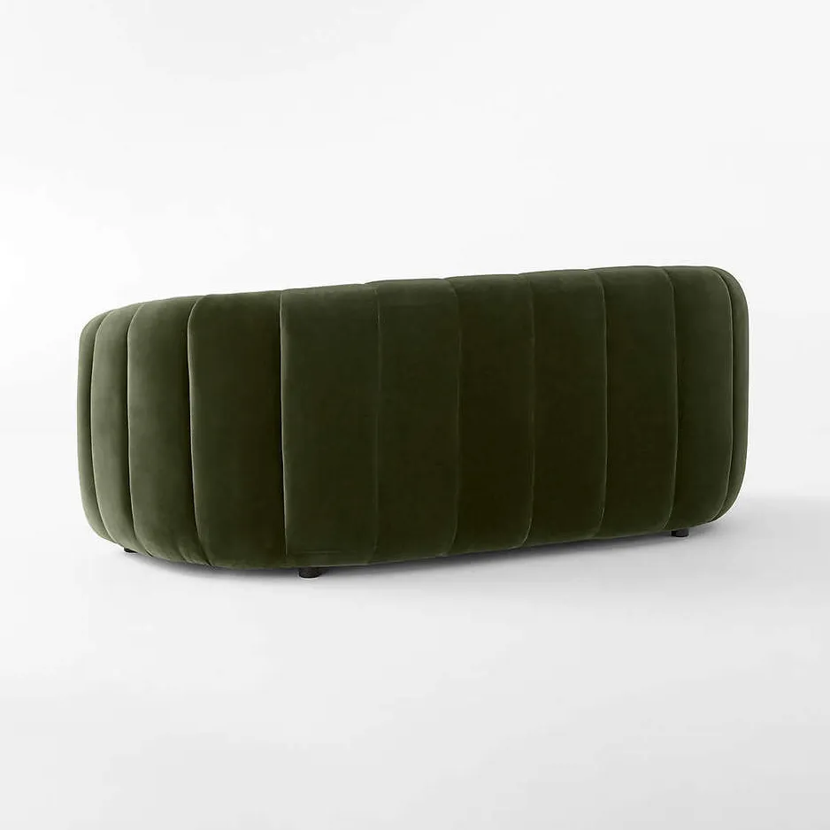 Canapé Yvoire en velours vert, vue 5 sur 6