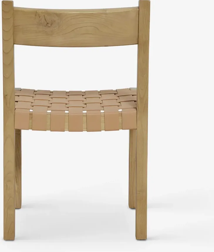 Chaise Agde en tissu et chêne, vue 4 sur 6