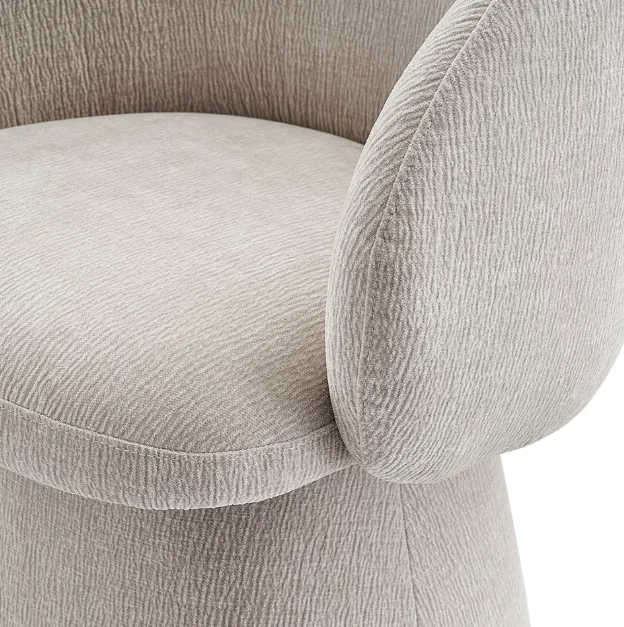 Chaise Arcachon en velours blanc, vue 3 sur 5