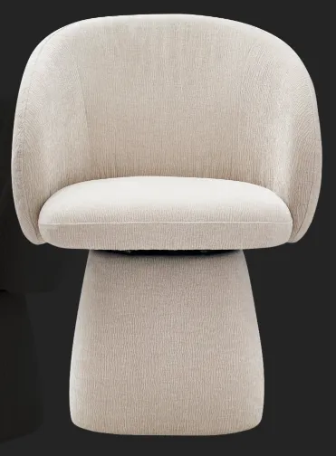 Chaise Arcachon en velours blanc, vue 4 sur 5