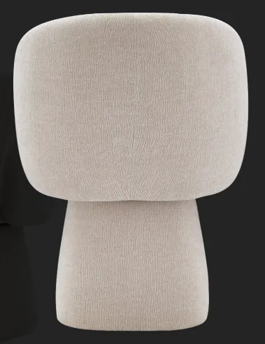 Chaise Arcachon en velours blanc, vue 5 sur 5