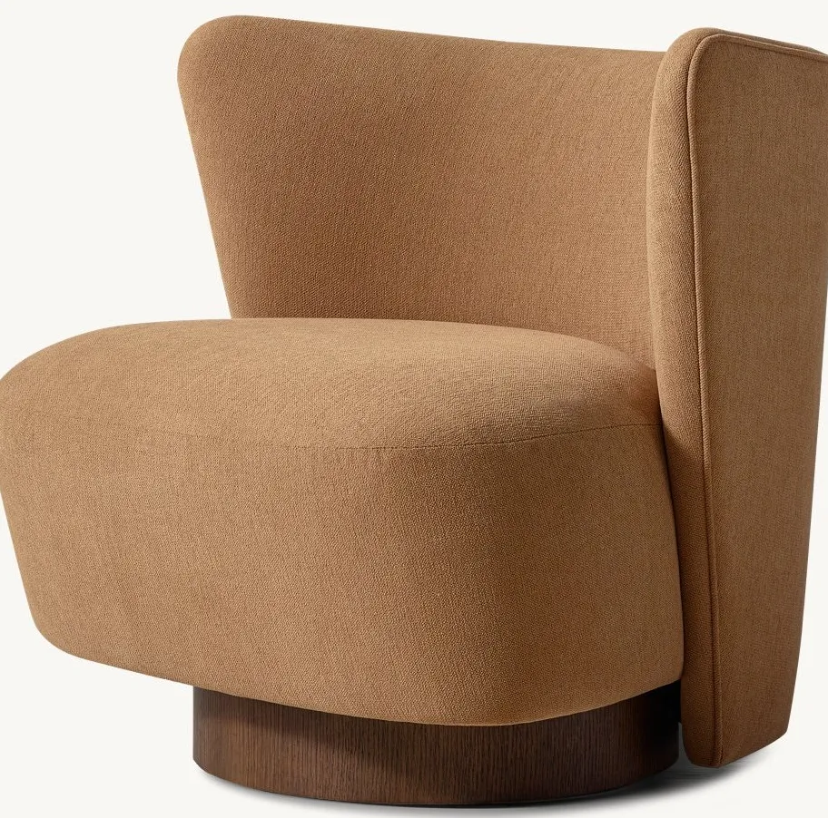 Chaise Baume en tissu brun, vue 3 sur 4