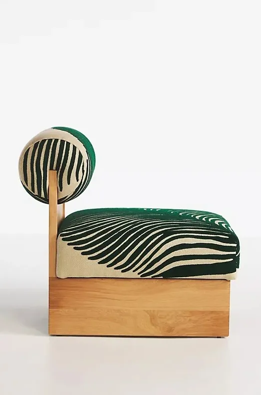 Chaise Belley en tissu vert, vue 2 sur 6