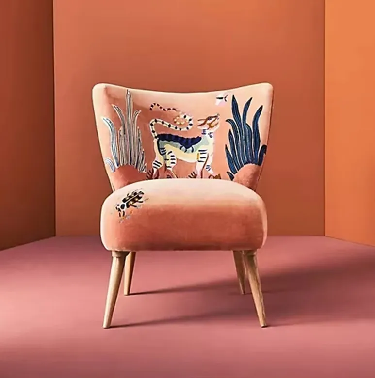 Chaise Bénodet en velours, vue 2 sur 6