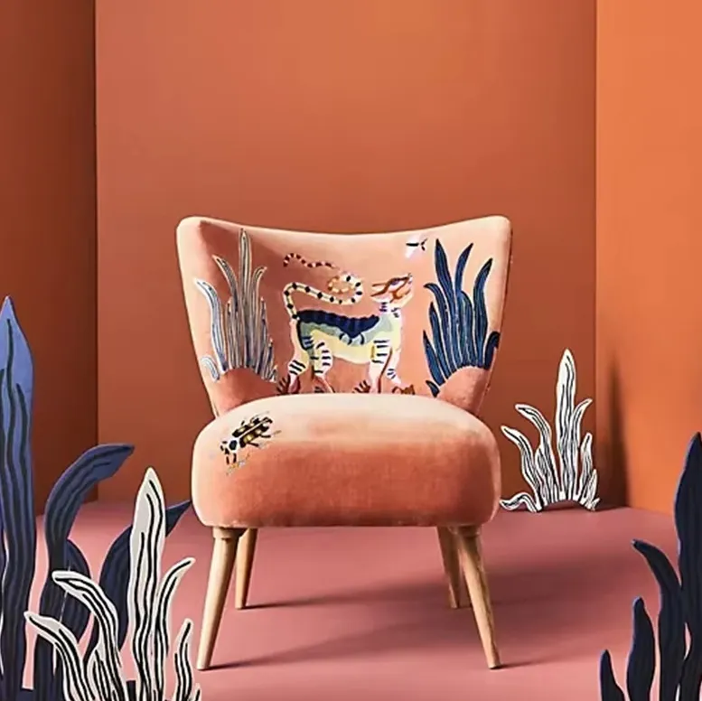 Chaise Bénodet en velours, vue 4 sur 6