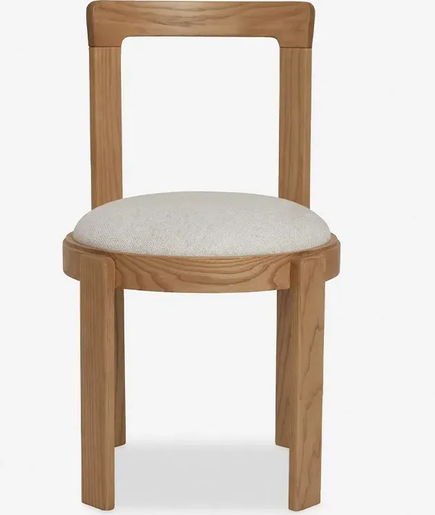 Chaise Briançon en tissu et bois massif, vue 6 sur 6