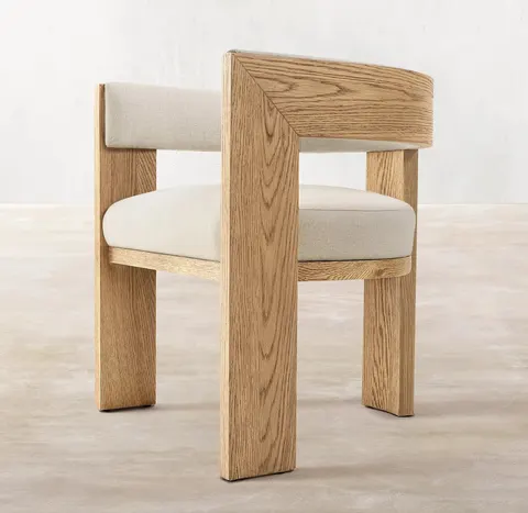 Chaise Cordon en cuir et bois massif — chaises