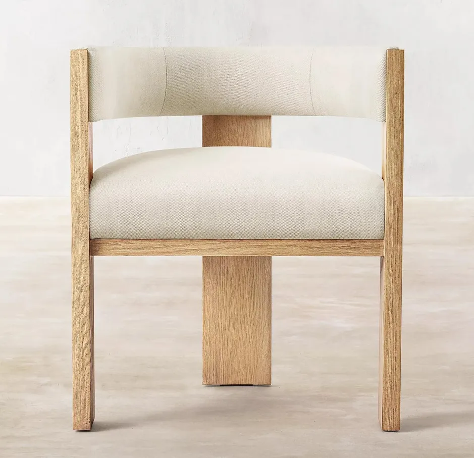 Chaise Cordon en cuir et bois massif, vue 2 sur 4