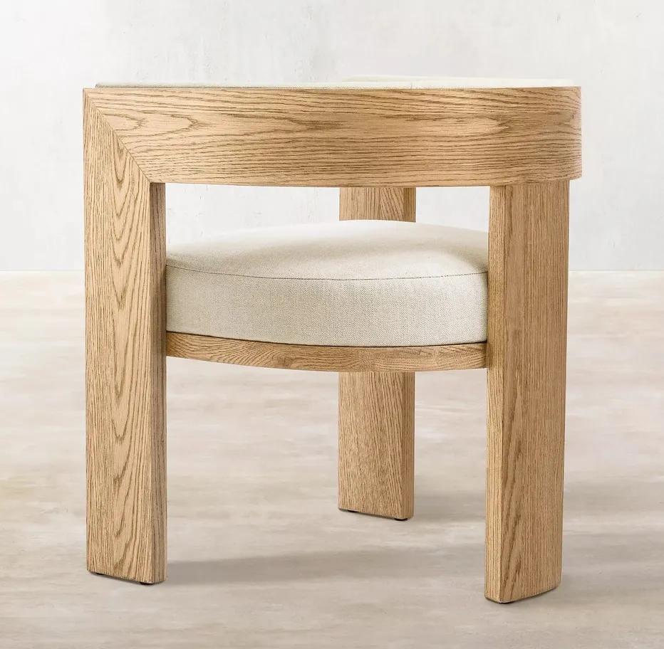 Chaise Cordon en cuir et bois massif, vue 4 sur 4