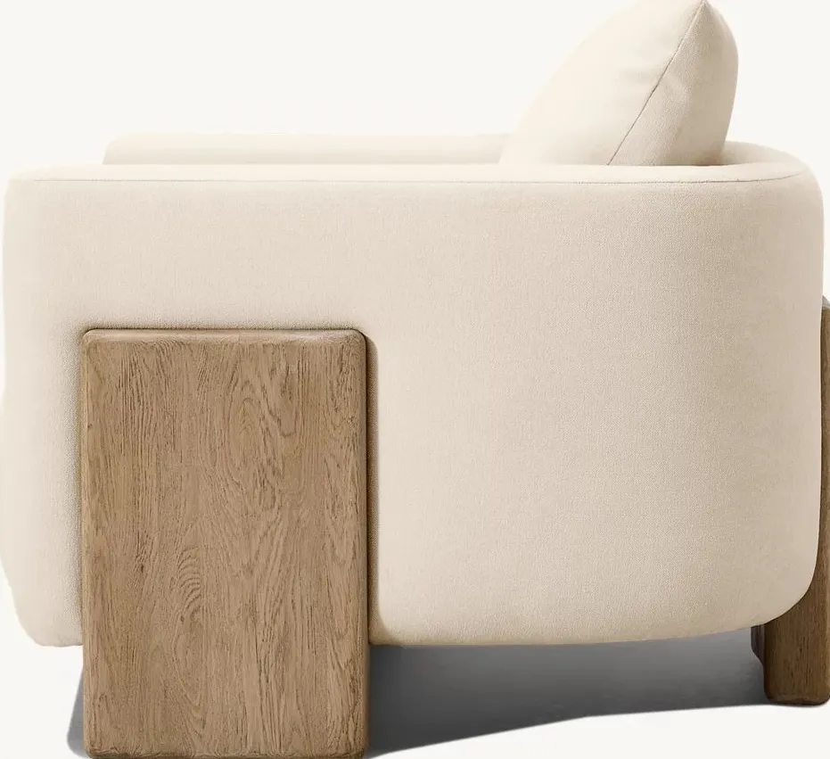 Chaise Estaing en bois massif, vue 3 sur 5