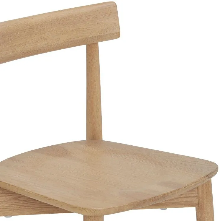 Chaise Évian en cuir et chêne, vue 3 sur 6