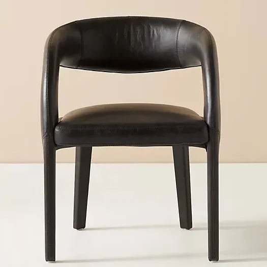 Chaise Fécamp en cuir, vue 2 sur 5