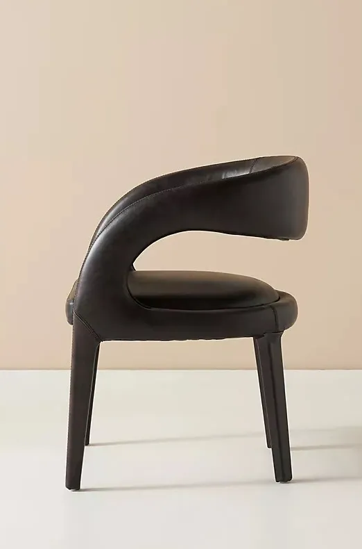 Chaise Fécamp en cuir, vue 4 sur 5