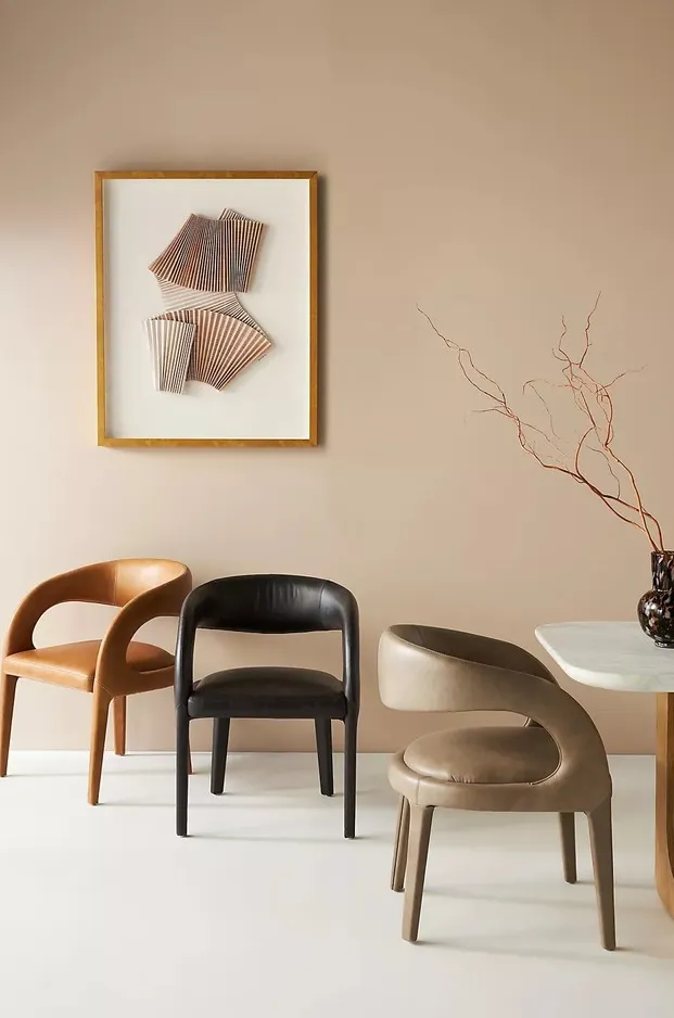 Chaise Fécamp en cuir, vue 5 sur 5