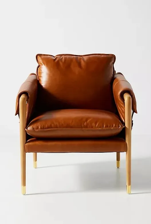 Chaise Gex en cuir, vue 2 sur 5