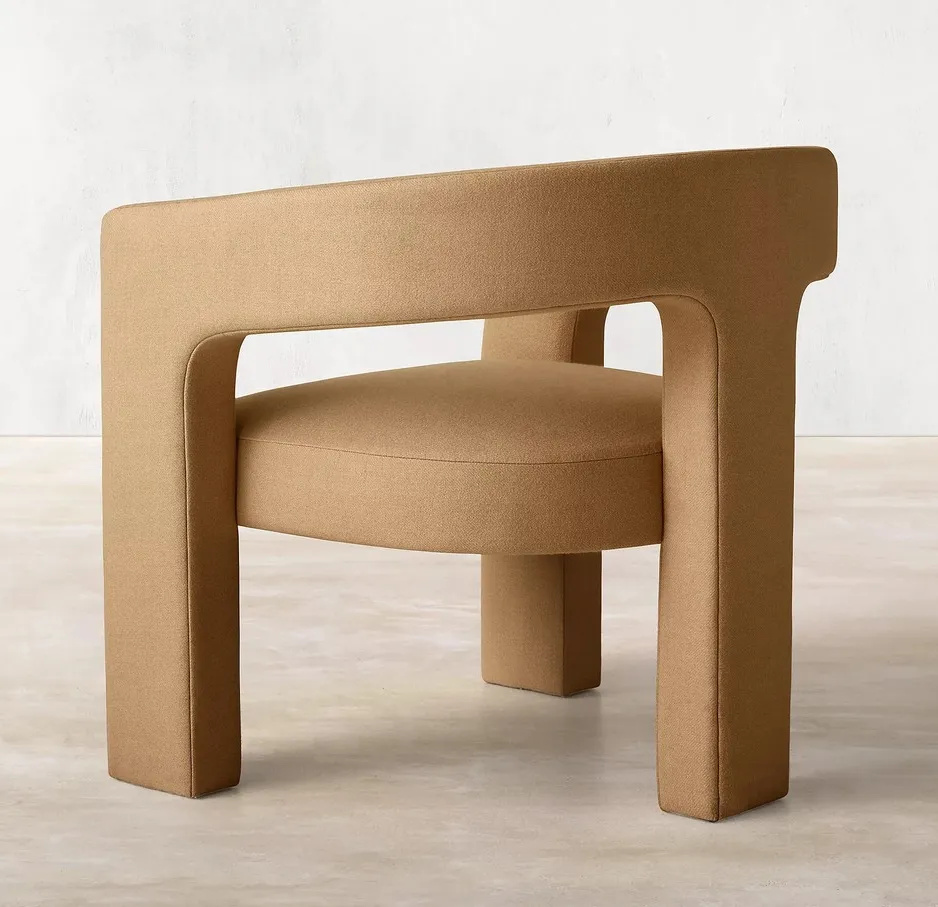 Chaise Guéthary en tissu et bois massif, vue 2 sur 4