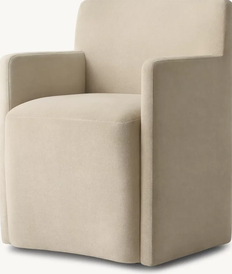 Chaise Hossegor en tissu et bois massif, vue 3 sur 6