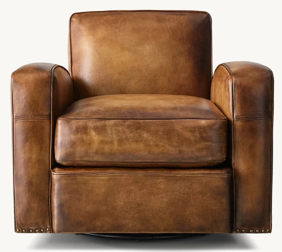 Chaise Locronan en cuir, vue 3 sur 5