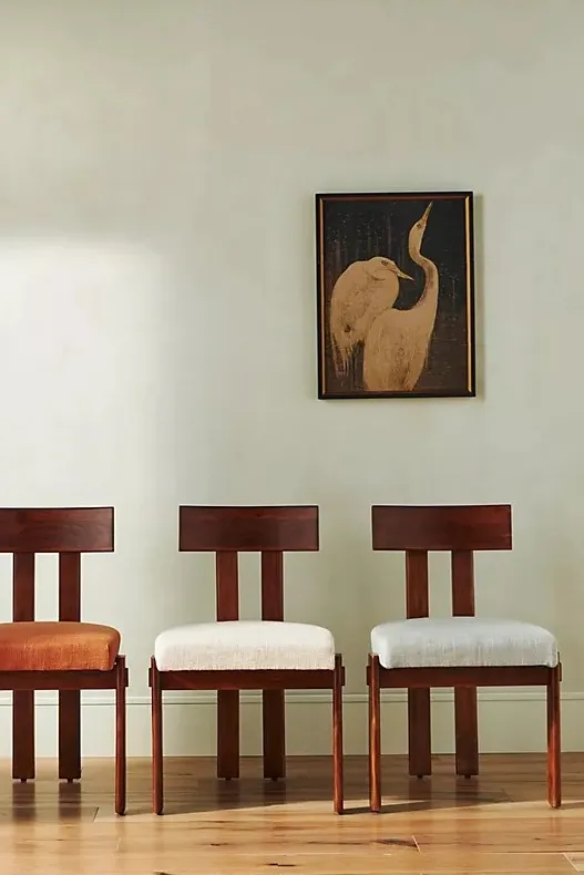 Chaise Lucéram en tissu et chêne, vue 5 sur 5