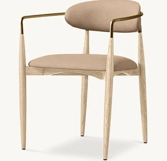 Chaise Lunel en tissu et chêne, collection chaises ELWOOD HOME