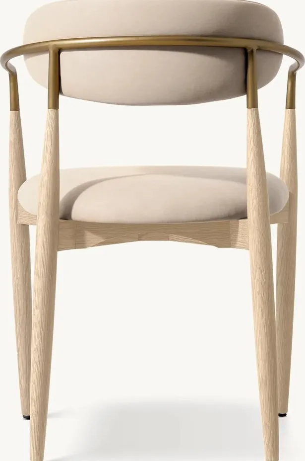 Chaise Lunel en tissu et chêne, vue 2 sur 6