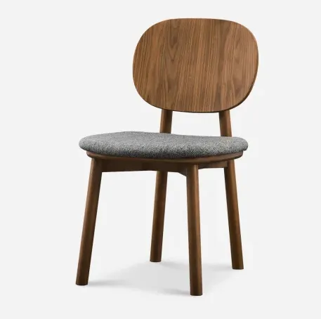 Chaise Megève en tissu et chêne, vue 2 sur 6