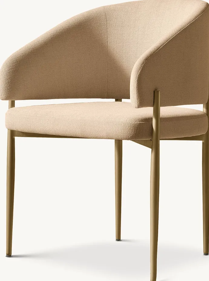 Chaise Ménerbes en tissu vert, vue 2 sur 4