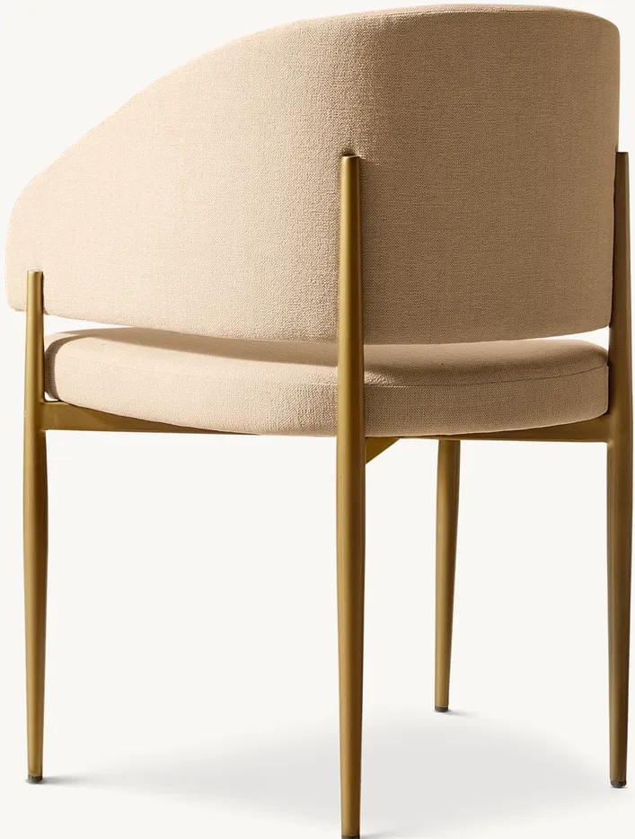 Chaise Ménerbes en tissu vert, vue 3 sur 4