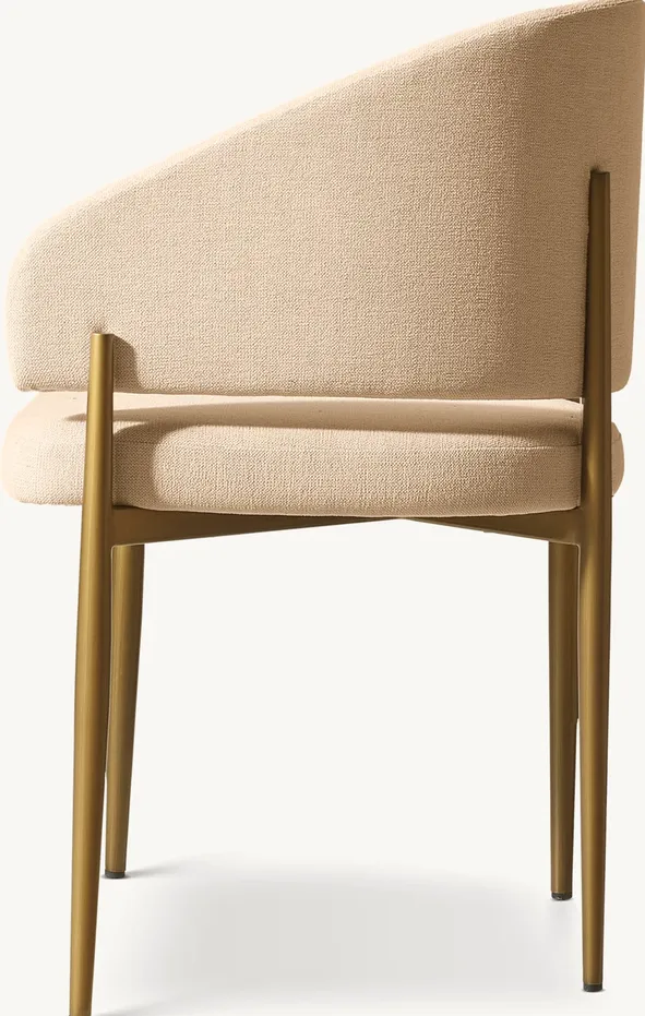 Chaise Ménerbes en tissu vert, vue 4 sur 4