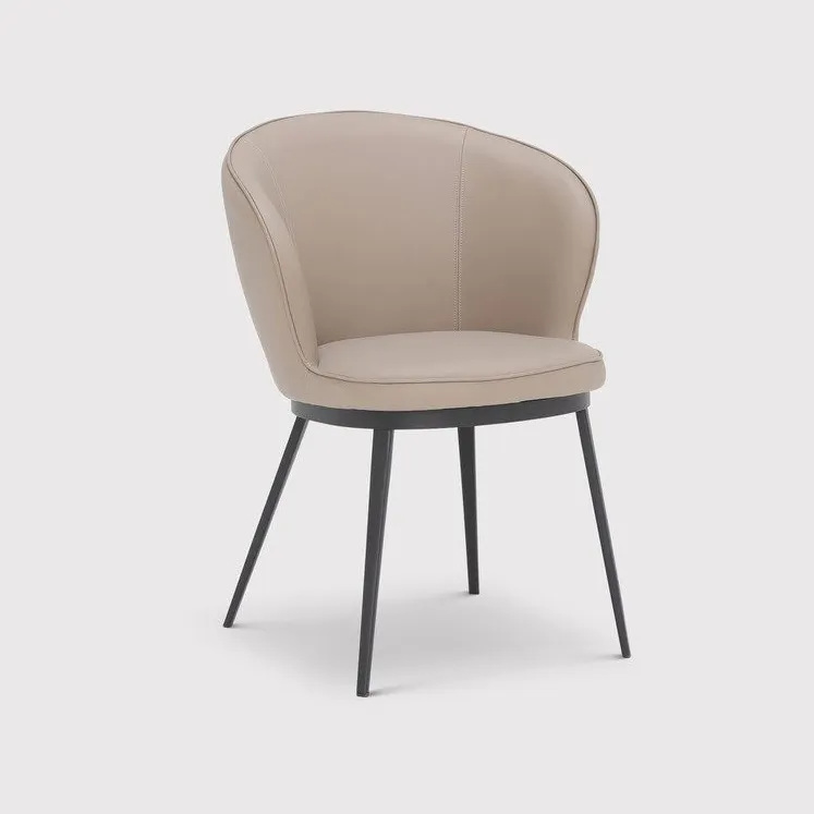 Chaise Mirepoix en cuir noir, vue 2 sur 6
