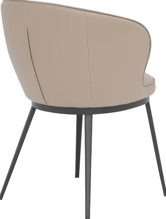 Chaise Mirepoix en cuir noir, vue 3 sur 6