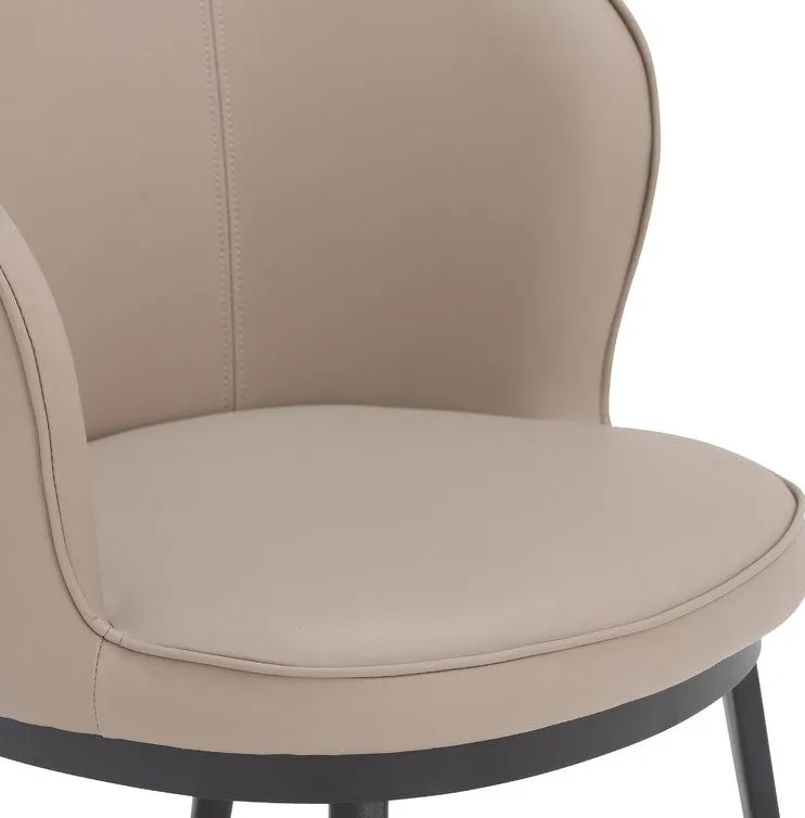 Chaise Mirepoix en cuir noir, vue 4 sur 6