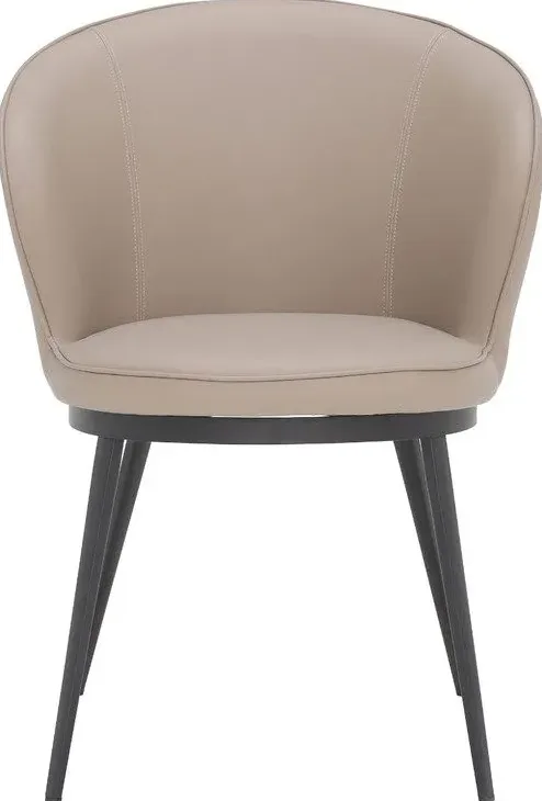 Chaise Mirepoix en cuir noir, vue 5 sur 6