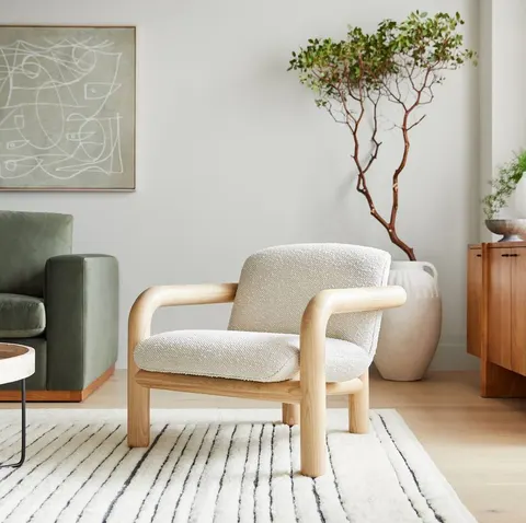 Chaise Oloron en tissu et bois massif — chaises