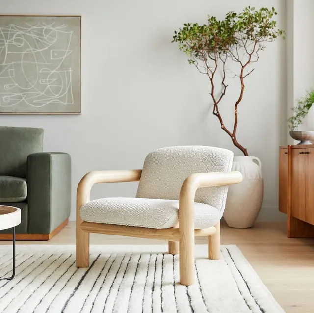 Chaise Oloron en tissu et bois massif — chaises