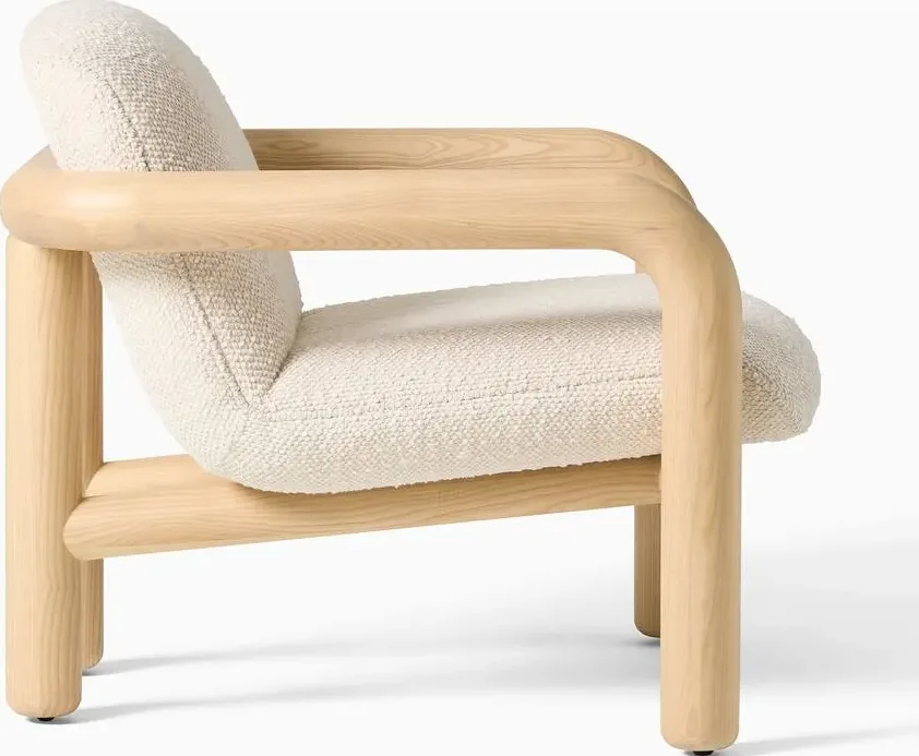 Chaise Oloron en tissu et bois massif, vue 5 sur 6