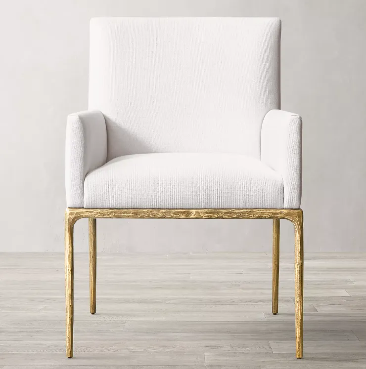 Chaise Pézenas en tissu blanc, collection chaises ELWOOD HOME