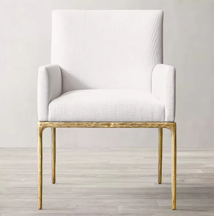 Chaise Pézenas en tissu blanc, vue 6 sur 6