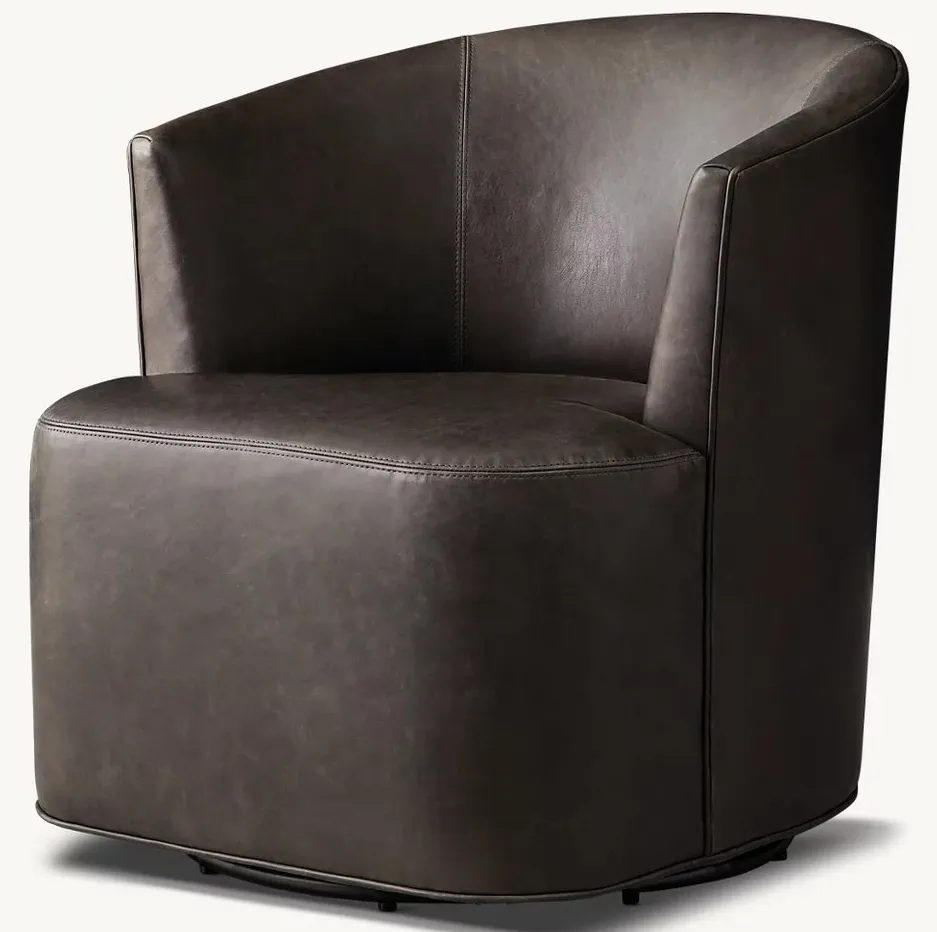 Chaise Poligny en cuir, vue 3 sur 5