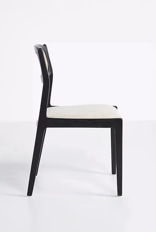 Chaise Samoëns en lin et chêne, vue 2 sur 4
