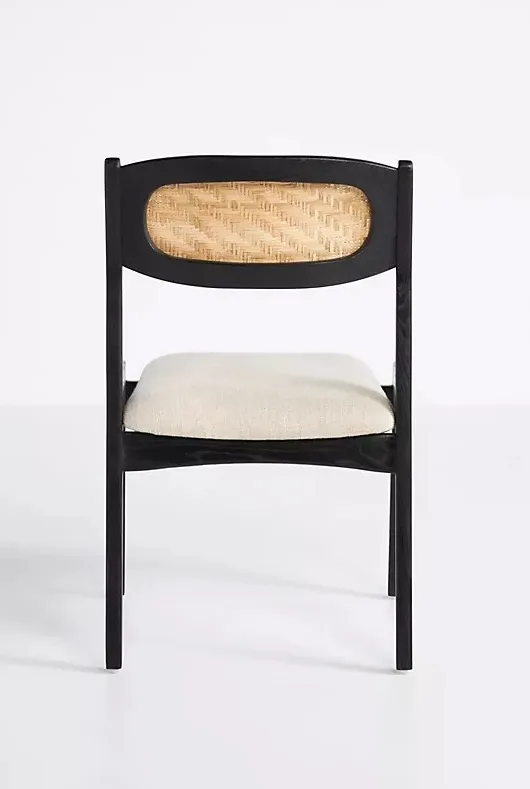 Chaise Samoëns en lin et chêne, vue 3 sur 4
