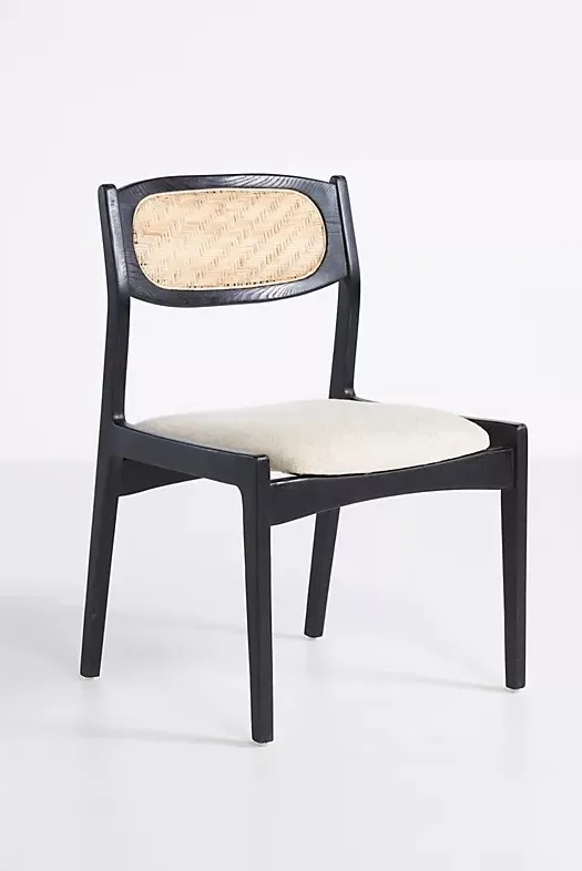 Chaise Samoëns en lin et chêne, vue 4 sur 4
